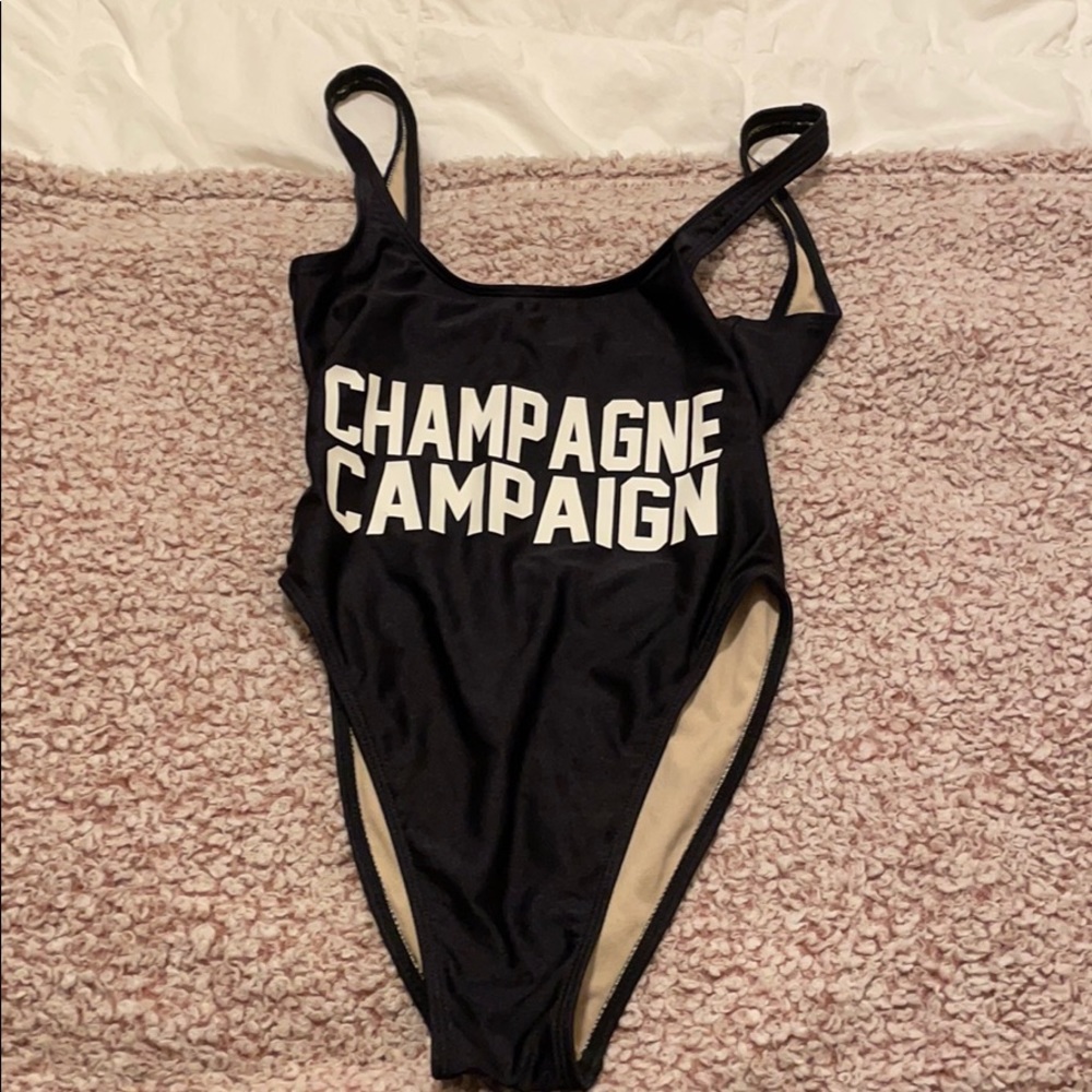 Champagne campaign one piece swimsuit